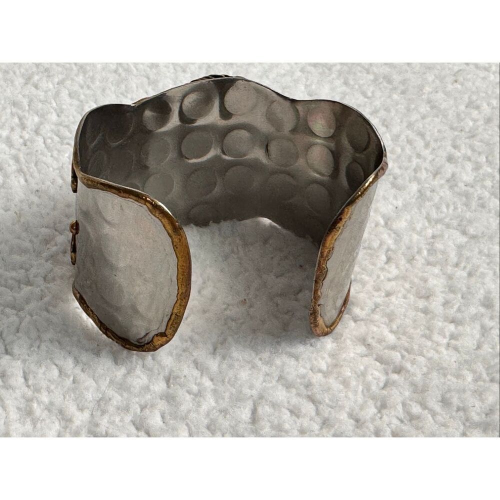 Mixed Metal Lapis Lazuli Cuff Bracelet - Picture 5 of 9